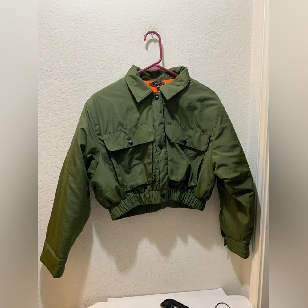 La bijou Olive Green  Bomber Jacket size small